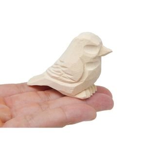 Bird Unfinished DIY Wood Figurine Statue